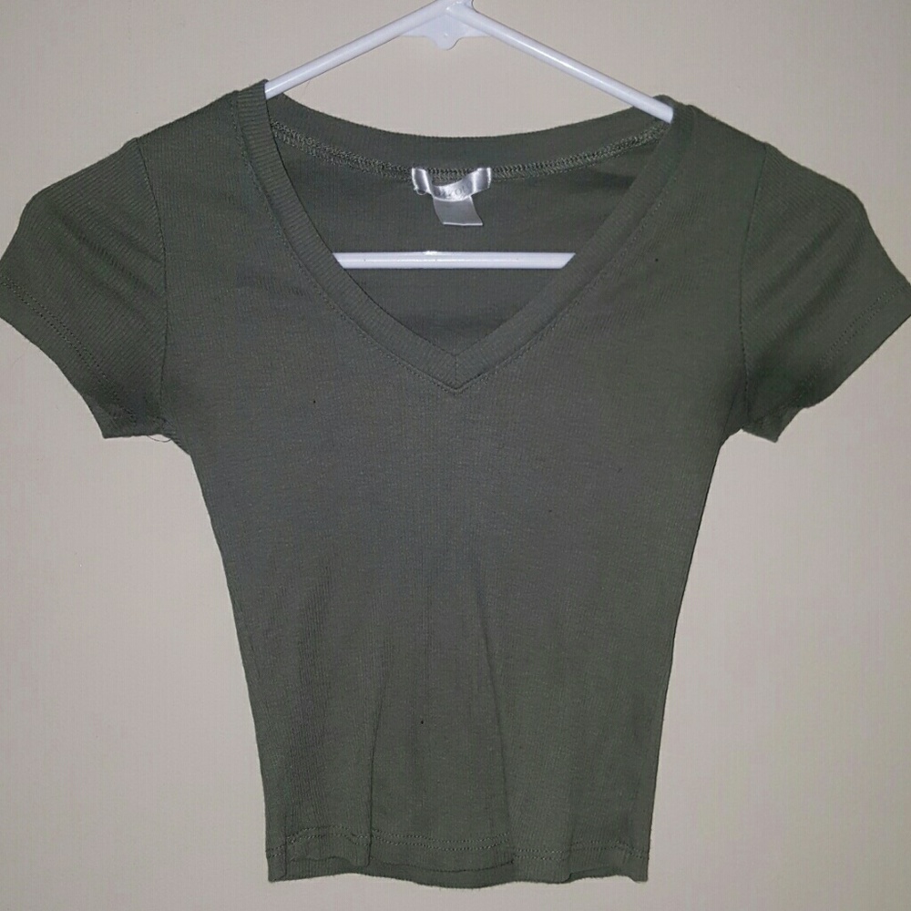 olive green crop top
